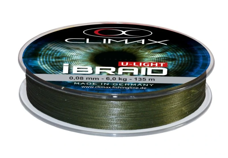 Pletená šňůra Climax iBraid U-Light zelená oliva 135m - 0,06mm