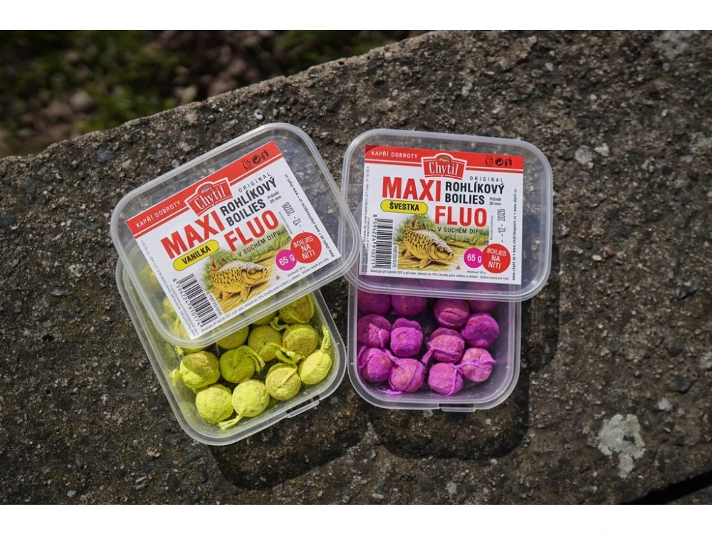 Rohlíkový boilies Maxi Fluo 20mm - Česnek