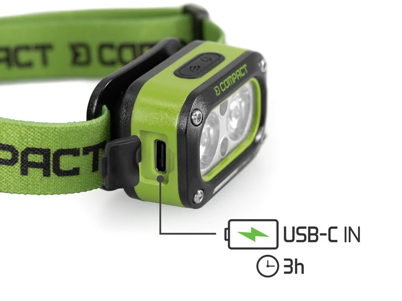 Čelová lampa Delphin COMPACT 3W/1200mAh