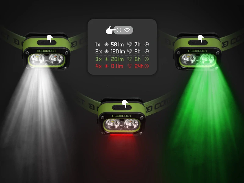 Čelová lampa Delphin COMPACT 3W/1200mAh
