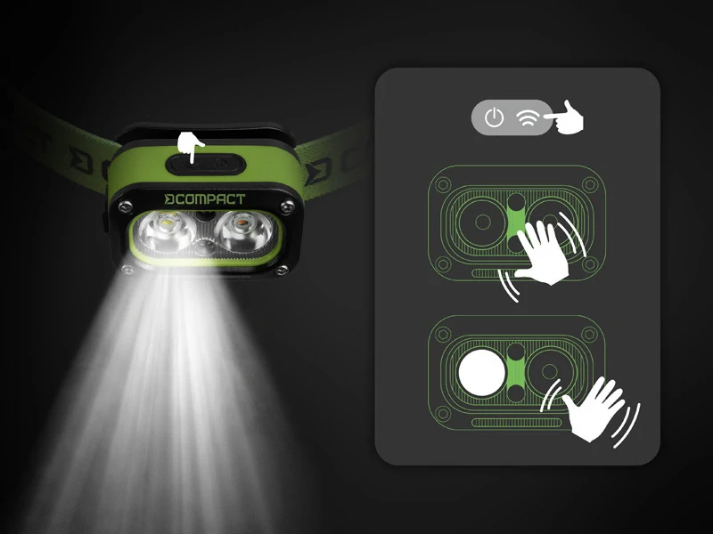 Čelová lampa Delphin COMPACT 3W/1200mAh