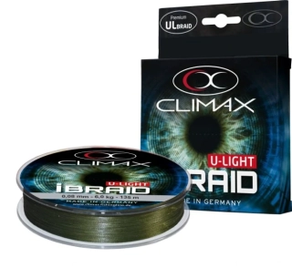 Pletená šňůra Climax iBraid U-Light zelená oliva 135m - 0,06mm