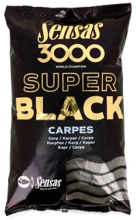 Krmítková směs Sensas 3000 Super Black (kapr – černý) 1 kg