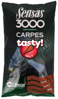 Krmítková směs Sensas 3000 Carp Tasty Spicy (kapr koření Robin Red) 1 kg